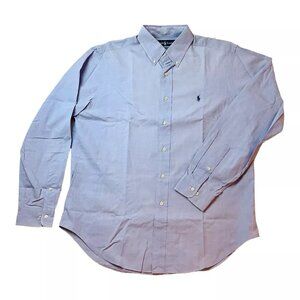 Ralph Lauren Men's Blue Shirt Size 16 -34/35 Classic Fit Non Iron 100% Cotton